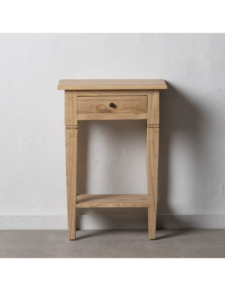 Chevet vintage 1 tiroir 1 étagère en Bois de mindi Naturel Nylira - 2