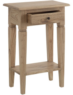 Chevet vintage 1 tiroir 1 étagère en Bois de mindi Naturel Nylira - 3