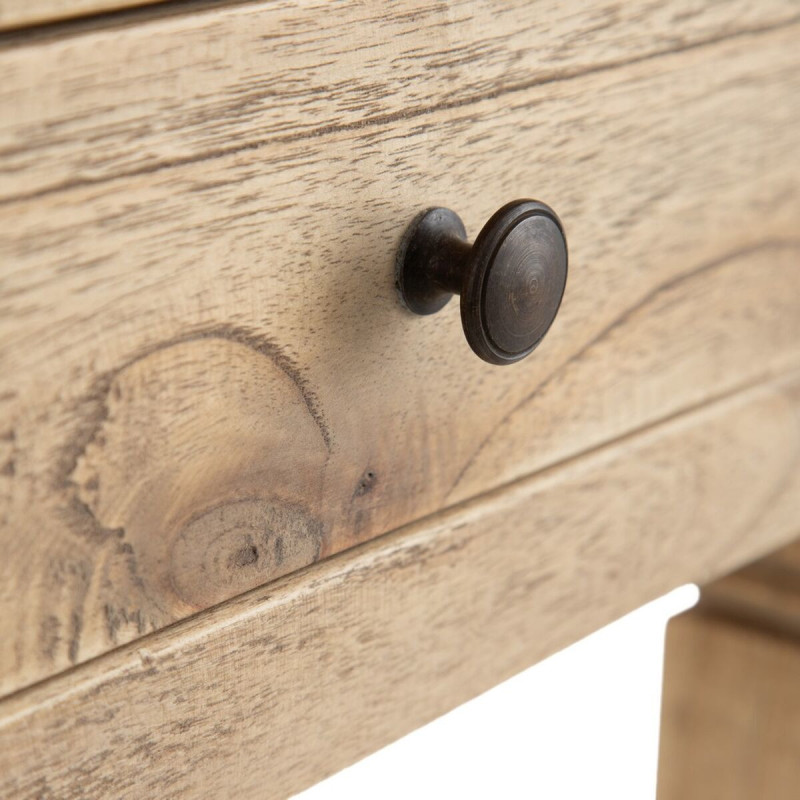 Chevet vintage 1 tiroir 1 étagère en Bois de mindi Naturel Nylira - 4