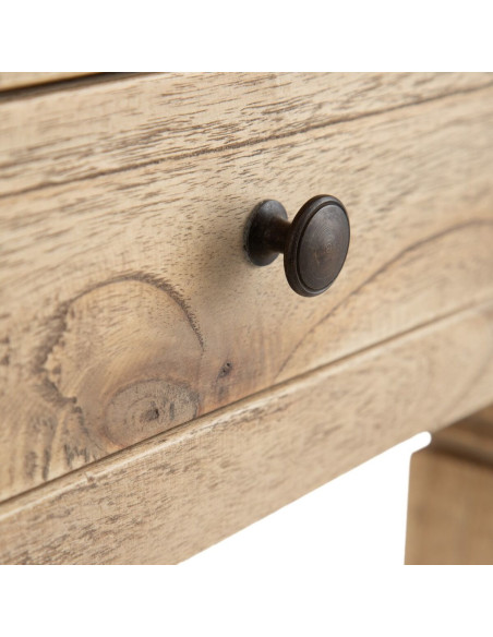 Chevet vintage 1 tiroir 1 étagère en Bois de mindi Naturel Nylira - 4