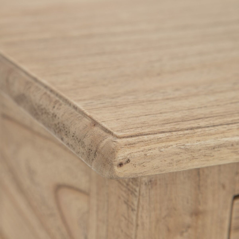 Chevet vintage 1 tiroir 1 étagère en Bois de mindi Naturel Nylira - 6