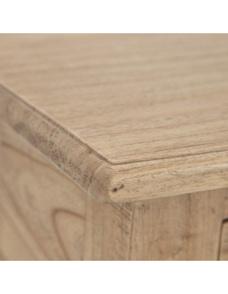 Chevet vintage 1 tiroir 1 étagère en Bois de mindi Naturel Nylira - 6