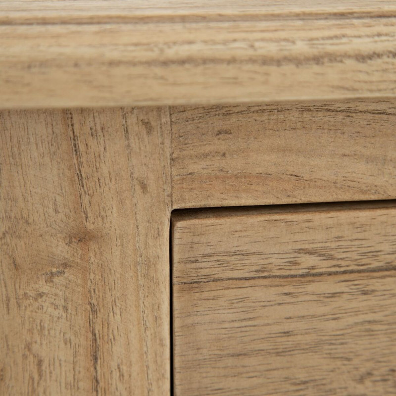 Chevet vintage 1 tiroir 1 étagère en Bois de mindi Naturel Nylira - 7