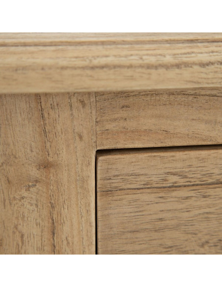 Chevet vintage 1 tiroir 1 étagère en Bois de mindi Naturel Nylira - 7