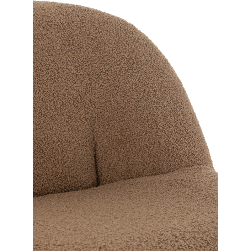 Fauteuil Rond Teddy en Velours Marron - 8