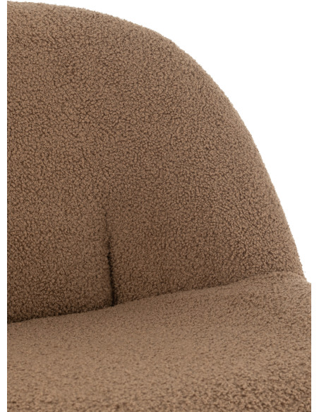 Fauteuil Rond Teddy en Velours Marron - 8