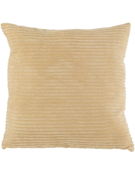 Coussin Carré Jovkin 45x45 en Polyester Beige Effet velours - 1