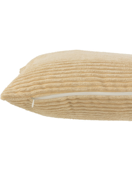 Coussin Carré Jovkin 45x45 en Polyester Beige Effet velours - 2