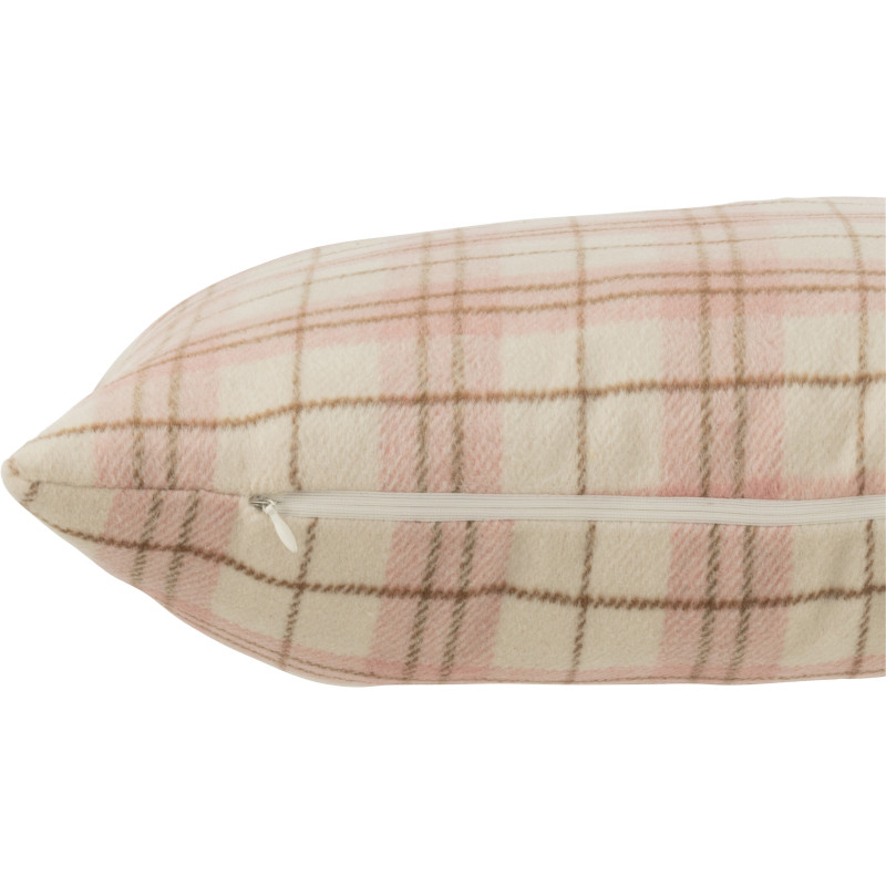Coussin Carré Jandis 45x45 en Polyester Rose Blanc Motif carreaux - 2