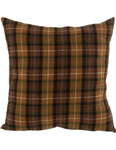 Coussin Carré Jandis 45x45 en Polyester Marron Motif carreaux - 1