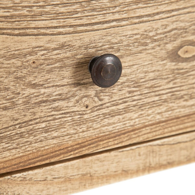 Console rustique Rectangulaire 2 tiroirs en Bois de mindi Naturel Miro - 5