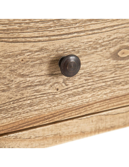 Console rustique Rectangulaire 2 tiroirs en Bois de mindi Naturel Miro - 5