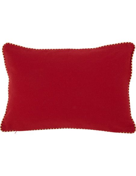 Coussin Rectangulaire Festive Festive en Polyester Rouge Doré Message Bonheur - 2