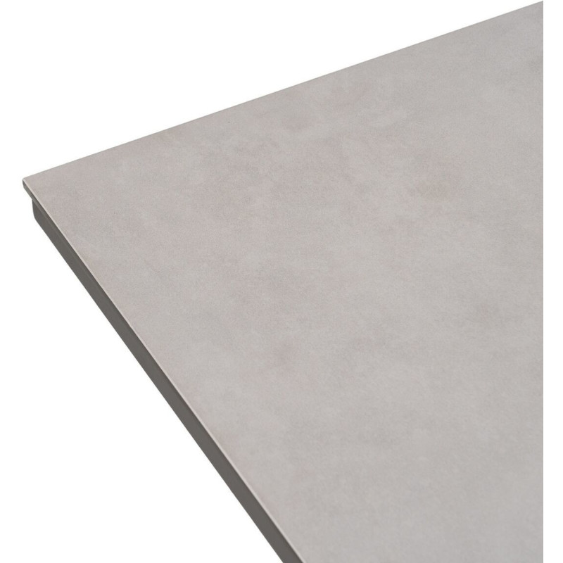 Table à manger extensible moderne Rectangulaire 10 personnes en Métal Noir Verre Céramique Blanc Syran - 2