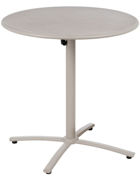 Table Bistrot pliante Ronde 2 personnes en Métal Taupe Yorlia - 1