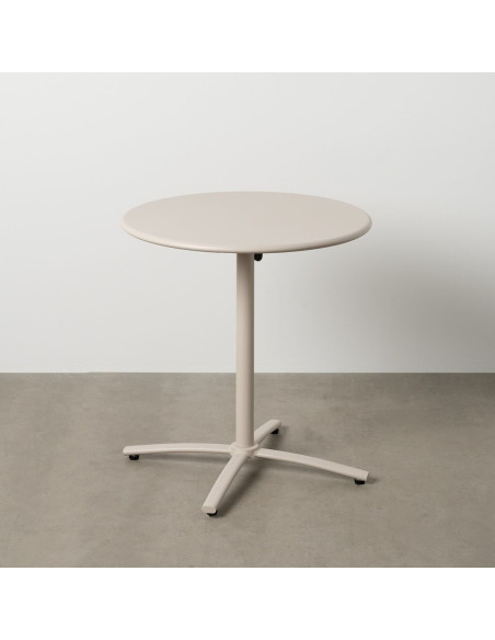 Table Bistrot pliante Ronde 2 personnes en Métal Taupe Yorlia - 2