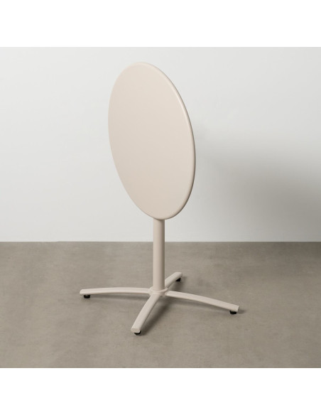Table Bistrot pliante Ronde 2 personnes en Métal Taupe Yorlia - 3