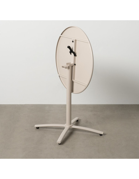 Table Bistrot pliante Ronde 2 personnes en Métal Taupe Yorlia - 4