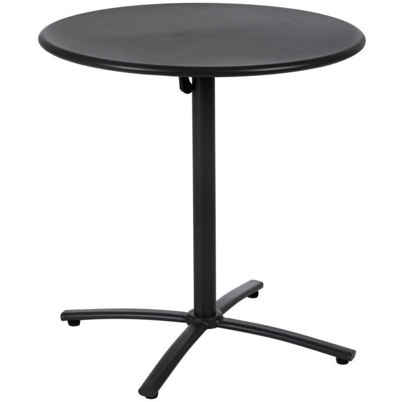Table Bistrot pliante Ronde 2 personnes en Métal Noir anthracite Yorlia - 1