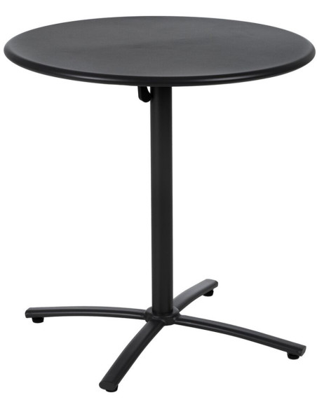 Table Bistrot pliante Ronde 2 personnes en Métal Noir anthracite Yorlia - 1