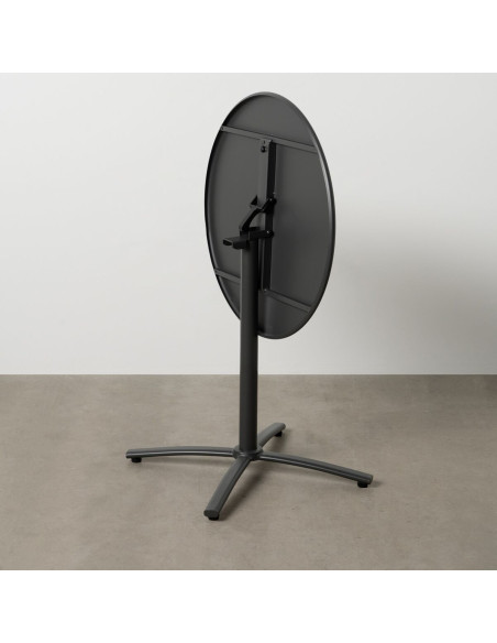 Table Bistrot pliante Ronde 2 personnes en Métal Noir anthracite Yorlia - 4