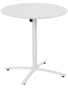 Table Bistrot pliante Ronde 2 personnes en Métal Blanc Yorlia - 1