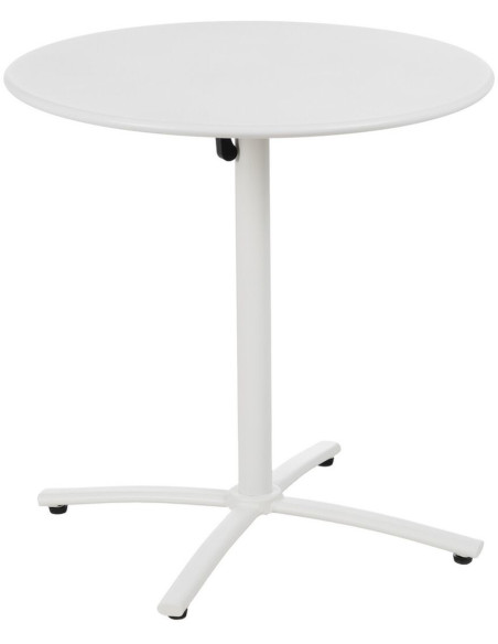 Table Bistrot pliante Ronde 2 personnes en Métal Blanc Yorlia - 1