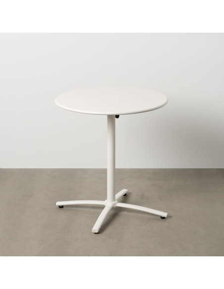 Table Bistrot pliante Ronde 2 personnes en Métal Blanc Yorlia - 2