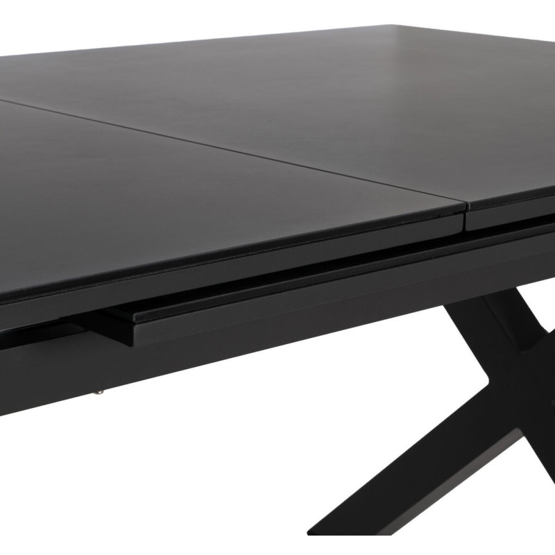 Table à manger extensible moderne Rectangulaire 10 personnes en Métal Noir Verre Céramique Anthracite Syran - 3