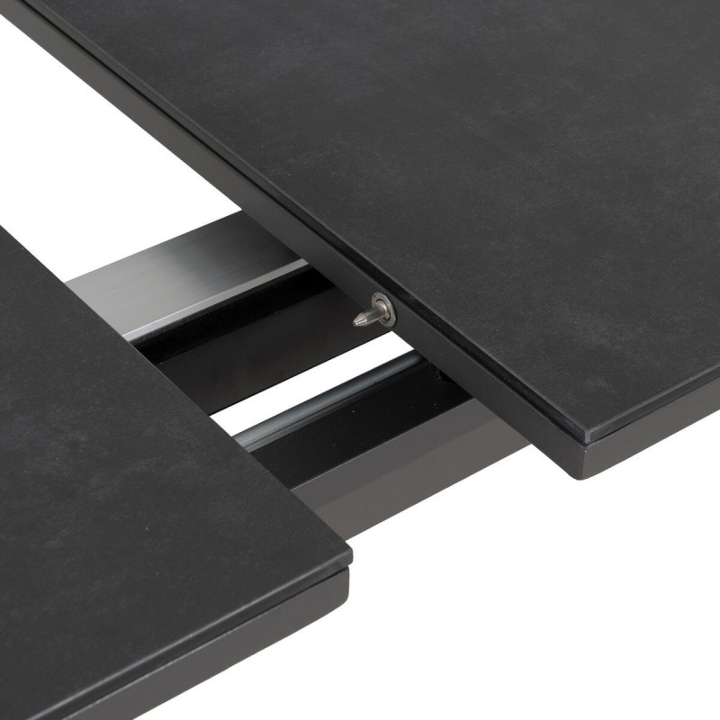 Table à manger extensible moderne Rectangulaire 10 personnes en Métal Noir Verre Céramique Anthracite Syran - 5