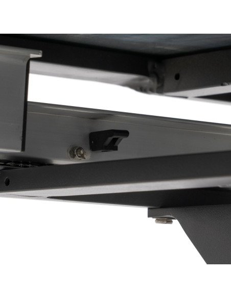 Table à manger extensible moderne Rectangulaire 10 personnes en Métal Noir Verre Céramique Anthracite Syran - 6