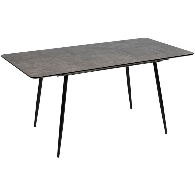 Table à manger extensible moderne Rectangulaire 6 personnes en Bois Gris Métal Noir Ferlyn - 7