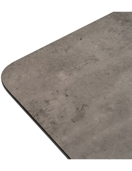 Table à manger extensible moderne Rectangulaire 6 personnes en Bois Gris Métal Noir Ferlyn - 8