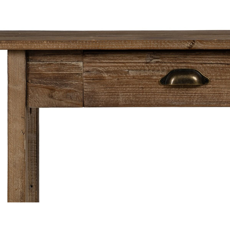 Console rustique Rectangulaire 1 tiroir 1 étagère en Bois de sapin Naturel Solrian - 5