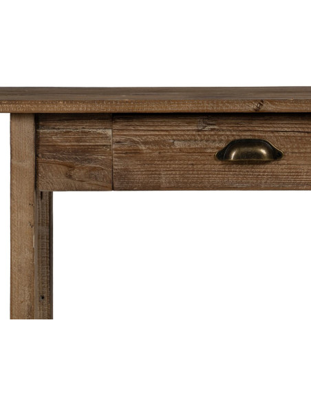 Console rustique Rectangulaire 1 tiroir 1 étagère en Bois de sapin Naturel Solrian - 5