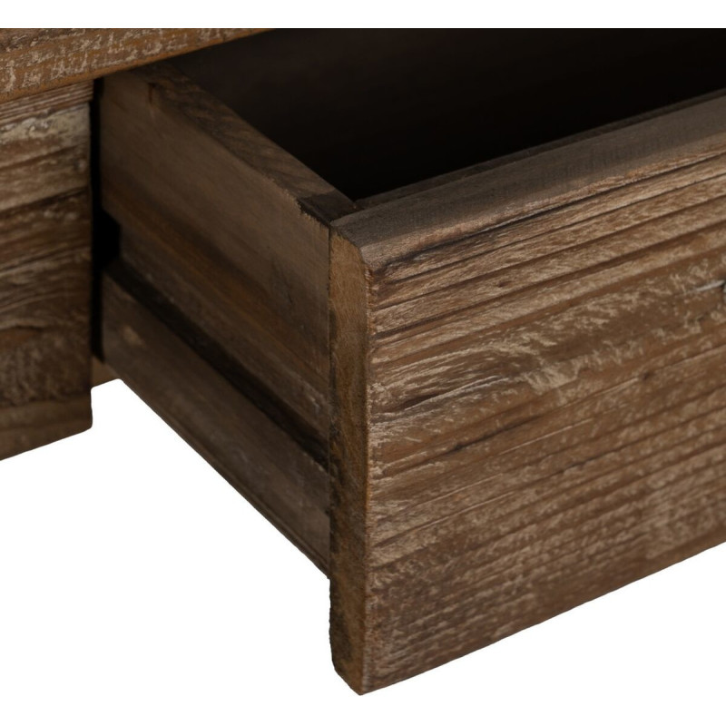 Console rustique Rectangulaire 1 tiroir 1 étagère en Bois de sapin Naturel Solrian - 6