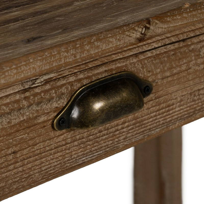 Console rustique Rectangulaire 1 tiroir 1 étagère en Bois de sapin Naturel Solrian - 7
