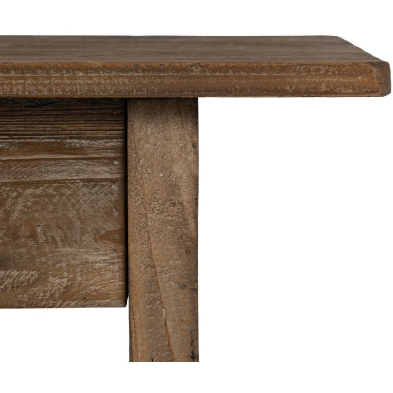 Console rustique Rectangulaire 1 tiroir 1 étagère en Bois de sapin Naturel Solrian - 8