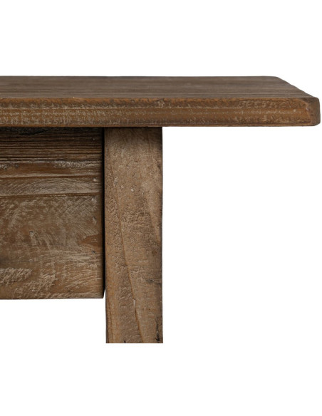 Console rustique Rectangulaire 1 tiroir 1 étagère en Bois de sapin Naturel Solrian - 8