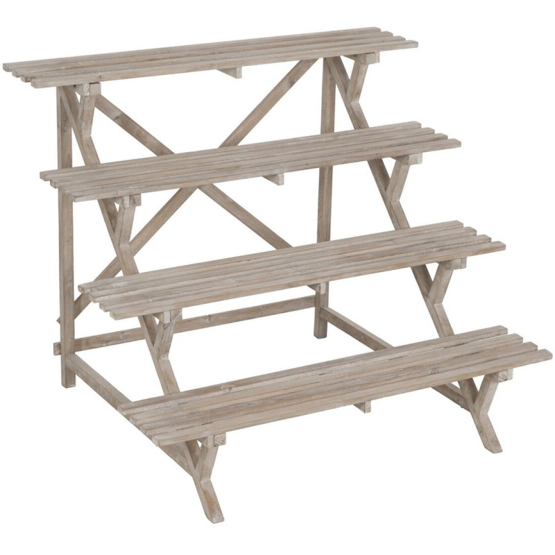 Étagère à plantes originale Escalier 4 niveaux en Bois de sapin Naturel Syrion - 1
