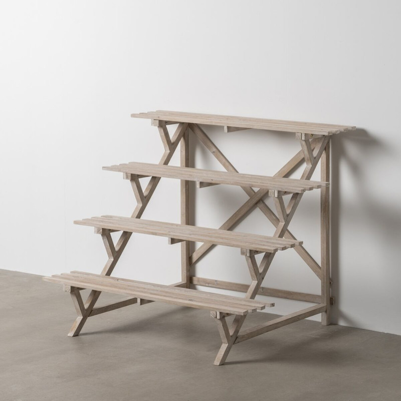 Étagère à plantes originale Escalier 4 niveaux en Bois de sapin Naturel Syrion - 2