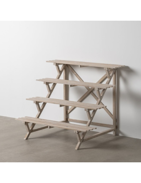 Étagère à plantes originale Escalier 4 niveaux en Bois de sapin Naturel Syrion - 2