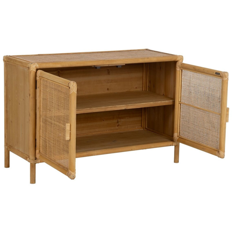 Buffet vintage Bas 2 portes en Rotin Naturel Rattan - 3