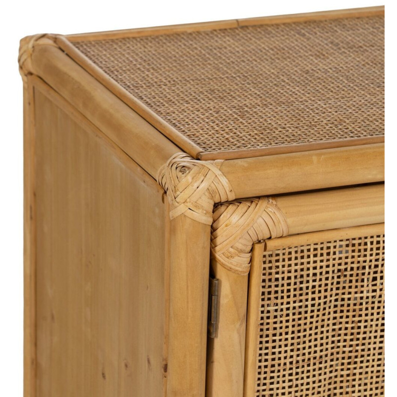 Buffet vintage Bas 2 portes en Rotin Naturel Rattan - 4