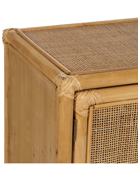 Buffet vintage Bas 2 portes en Rotin Naturel Rattan - 4