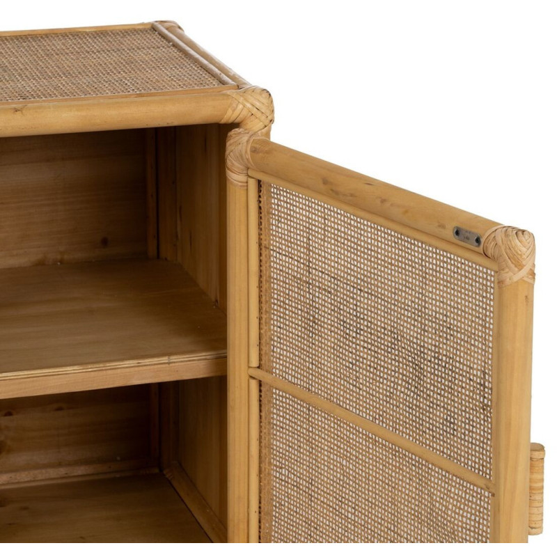 Buffet vintage Bas 2 portes en Rotin Naturel Rattan - 5
