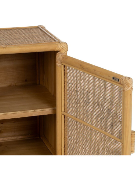 Buffet vintage Bas 2 portes en Rotin Naturel Rattan - 5