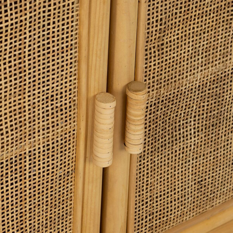 Buffet vintage Bas 2 portes en Rotin Naturel Rattan - 6