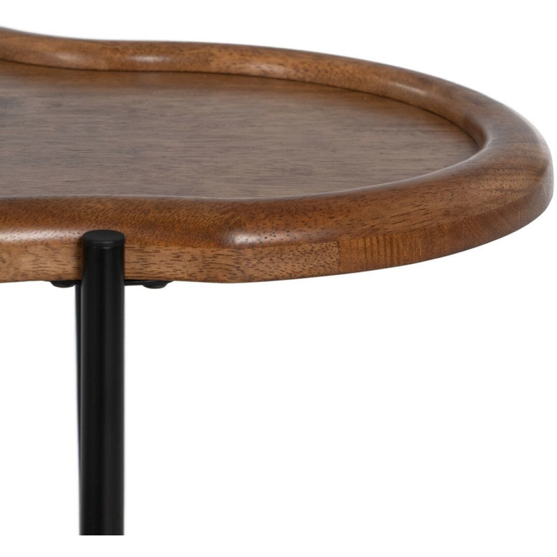 Table basse gigogne originale Nuage en Bois d'hévéa Marron Verre Métal Noir Dalven - 7