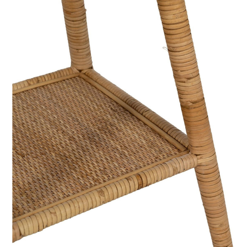 Table d'appoint vintage 60 cm Ronde 1 étagère en Rotin Naturel Rattan - 6